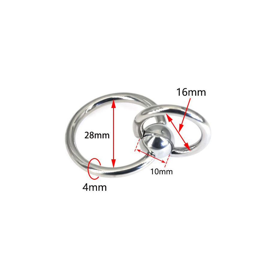 Anillo de Piercing de Titanio Puro | Doble Aro 24/28mm | Joyería Corporal Premium
