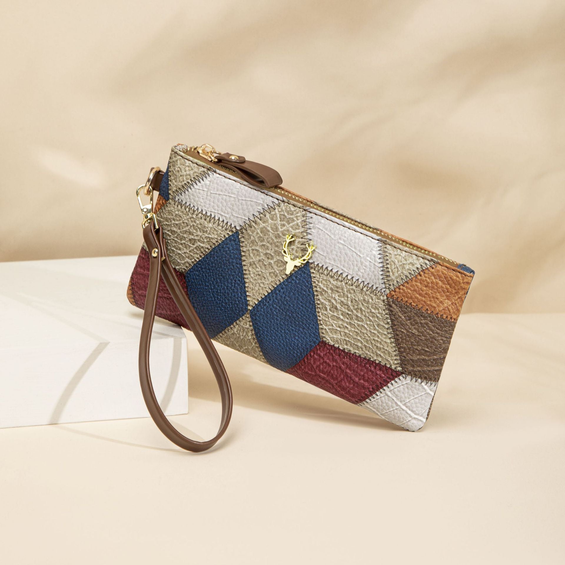 Bolso Cuadrado Retro Bicolor para Mujer — Cartera Pequeña con Cremallera | Moda 2026