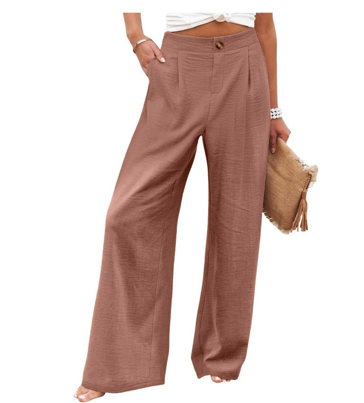 Pantalones Mujer Tiro Alto | Wide Leg | Cintura Elástica | Casual | Tallas S-2XL