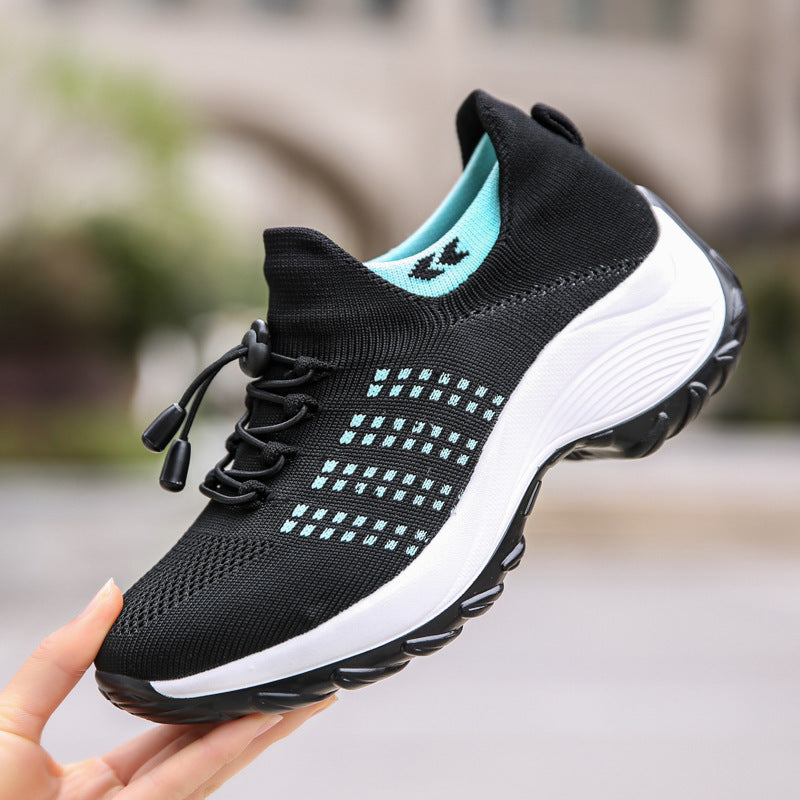Zapatillas Deportivas Malla Mujer | Plataforma Transpirable Estilo Calcetín 7 Colores