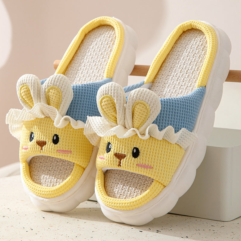 Zapatillas de Casa con Diseño de Conejo | Familia | Lino | 4 Estaciones