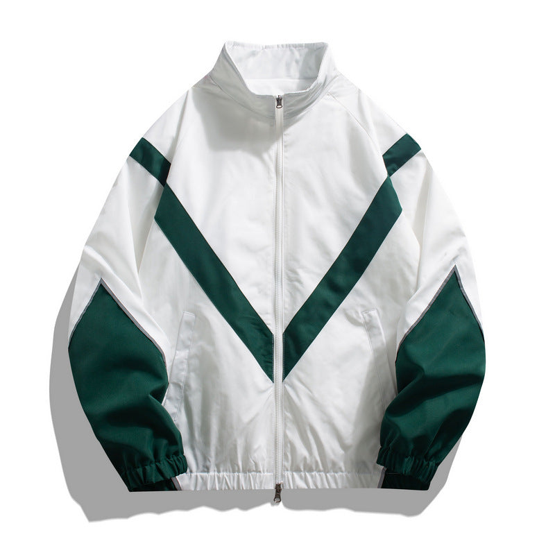 Chaqueta Deportiva Hombre Reflectante | Cuello Alto Corte Holgado Primavera-Otoño