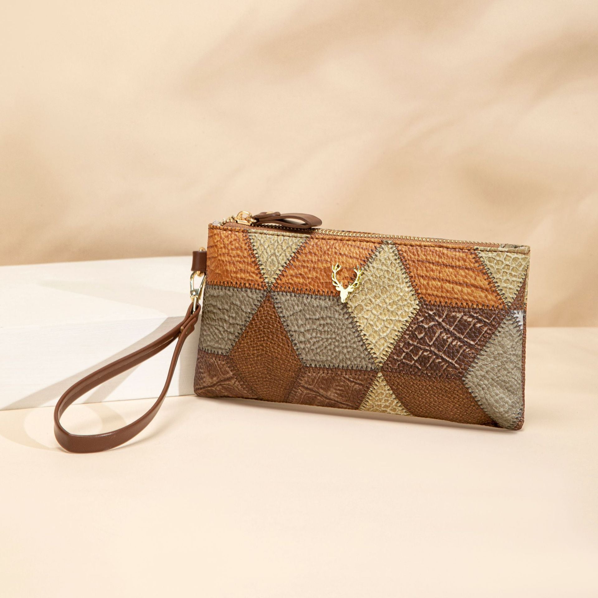 Bolso Cuadrado Retro Bicolor para Mujer — Cartera Pequeña con Cremallera | Moda 2026