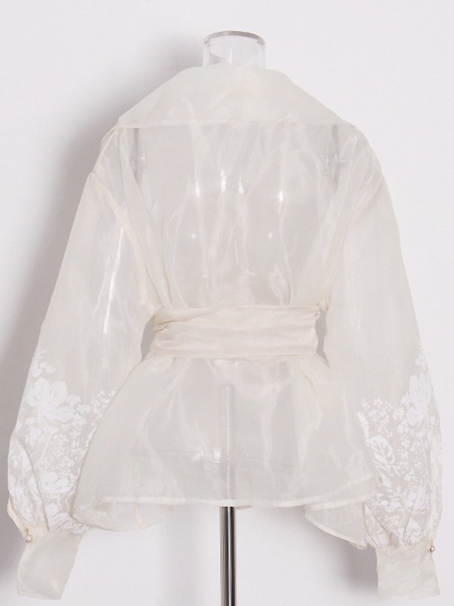 Blusa Elegante Estampada Estilo Francés — Manga Farol Verano 2026