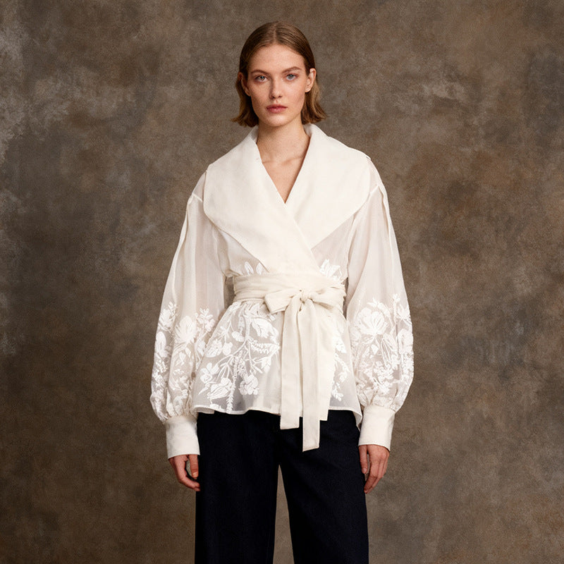Blusa Elegante Estampada Estilo Francés — Manga Farol Verano 2026
