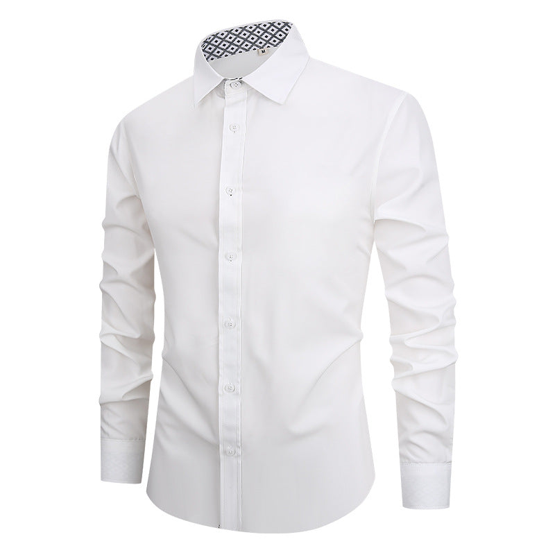 Camisa Hombre Manga Larga | Slim Fit | Color Liso | Antiarrugas | Business Casual | S-XXXXL