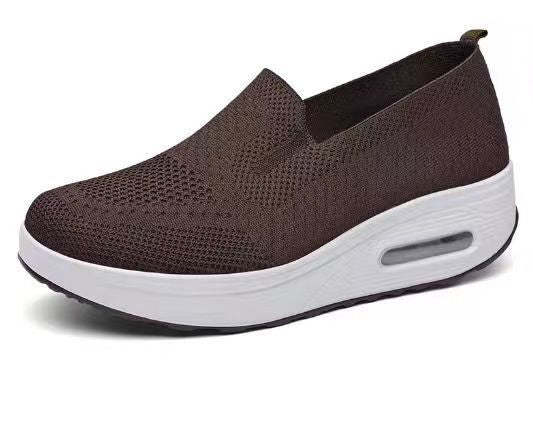 Zapatillas Deportivas Mujer Suela Gruesa | Malla Transpirable Sin Cordones
