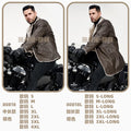 Chaqueta de Cuero Hombre | Largo Medio | Forro Polar | Cuello Solapa | Estilo Business | Otoño-Invierno | Tallas S-4XL