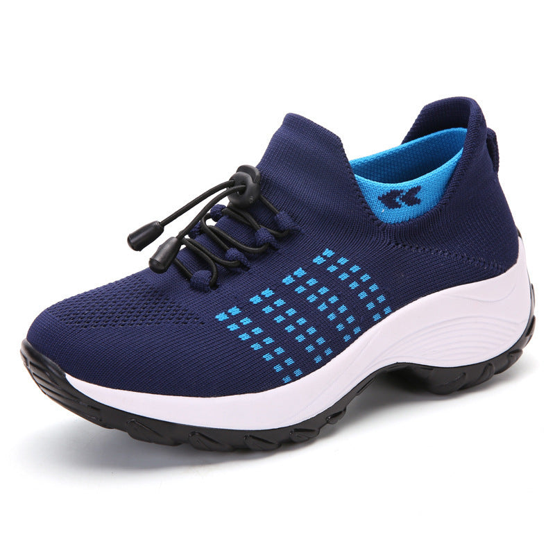 Zapatillas Tipo Calcetín Malla Flyknit | Plataforma Cuña Transpirable Mujer