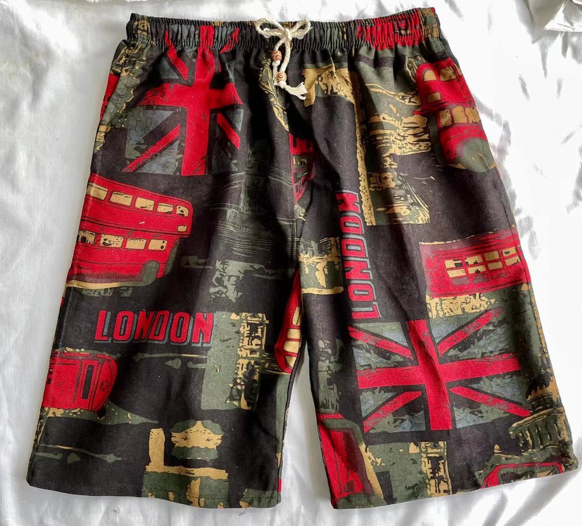 Pantalones Cortos de Playa Hombre Algodón-Lino | +30 Estampados | Talla Única 55-95 kg