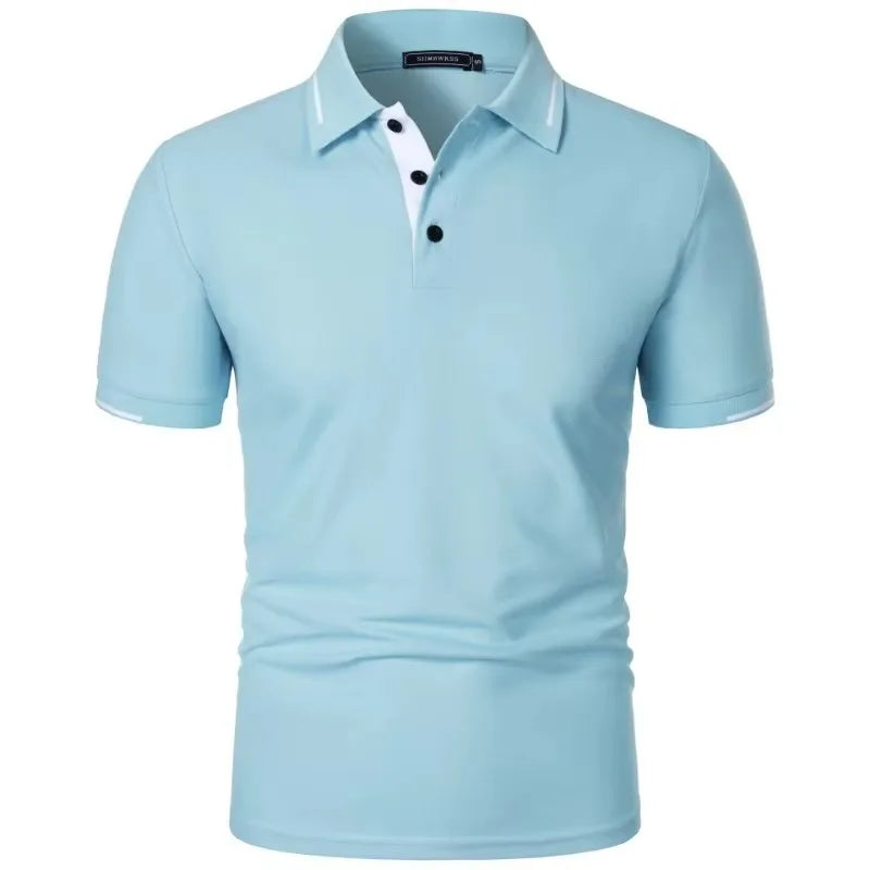 Polo de Manga Corta para Hombre – Camiseta con Botones, Color Liso | Tallas S-XXXL