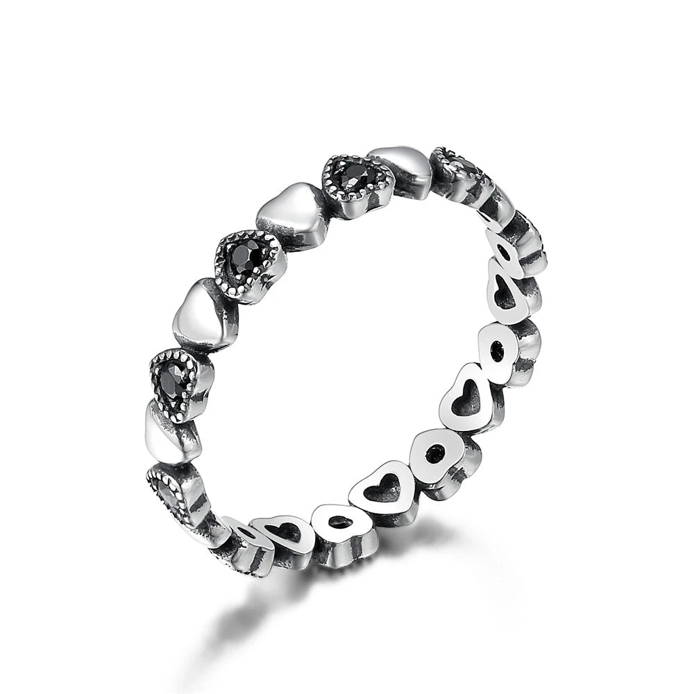 Anillos Delicados de Plata de Ley 925 con Zircón para Mujer — Varios Colores y Tallas