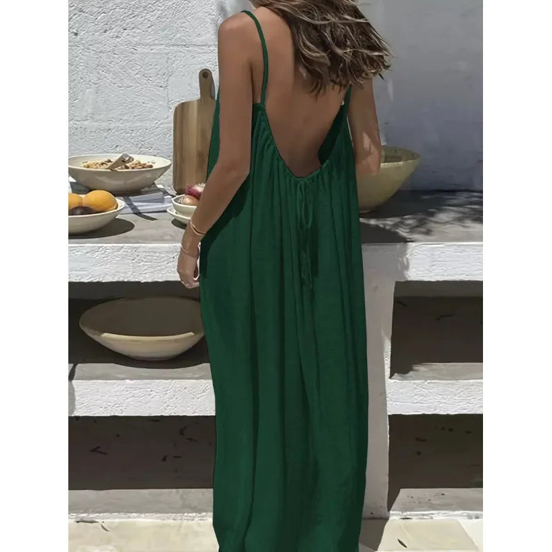 Vestido de Casa Largo Holgado Sin Tirantes | Ropa Cómoda Mujer | 19 Colores