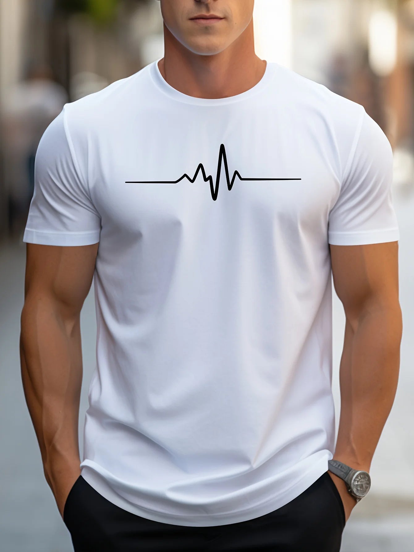 Camiseta de Algodón 100% para Hombre – Corte Holgado, Cuello Redondo | Tallas XS-XXL