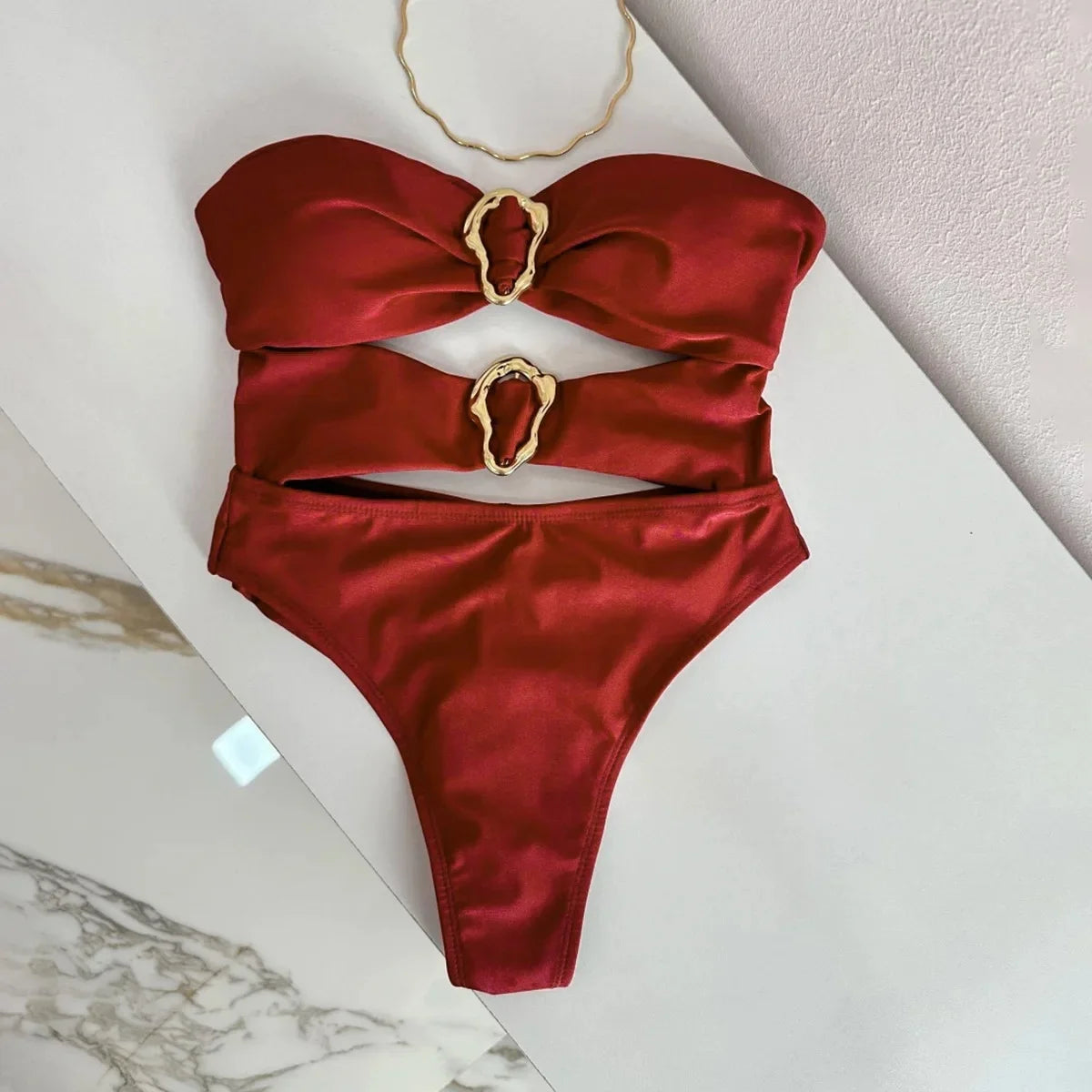 Bañador Sexy de Una Pieza para Mujer | Diseño Anillo Metálico | 6 Colores