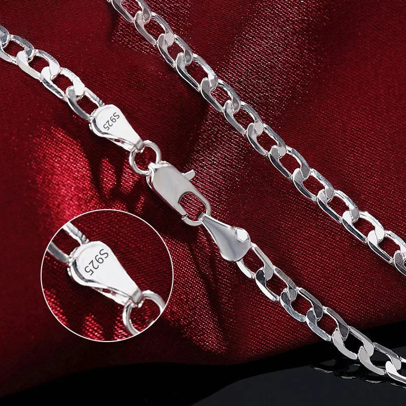 Collar de Plata de Ley 925 – Unisex, Varios Grosores y Longitudes