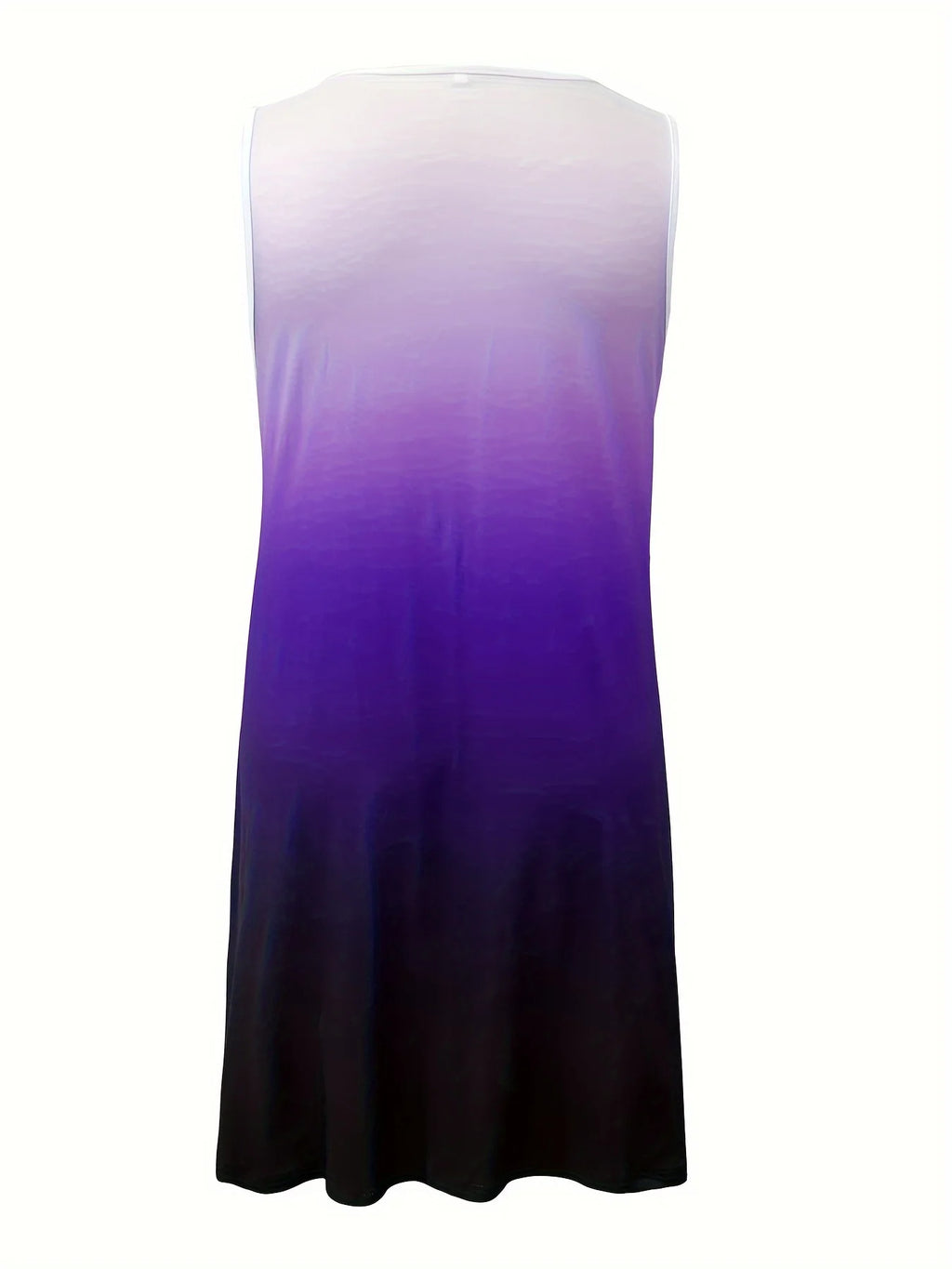 Vestido Talla Grande Sin Mangas – Estampado Degradado, Primavera-Verano | Tallas 1XL-5XL