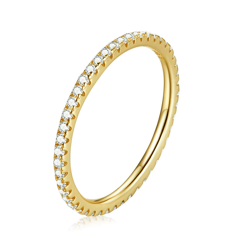 Anillos Delicados de Plata de Ley 925 con Zircón para Mujer — Varios Colores y Tallas