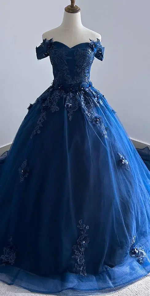 Vestido de Quinceañera Ball Gown con Flores 3D | Fiesta y Graduación