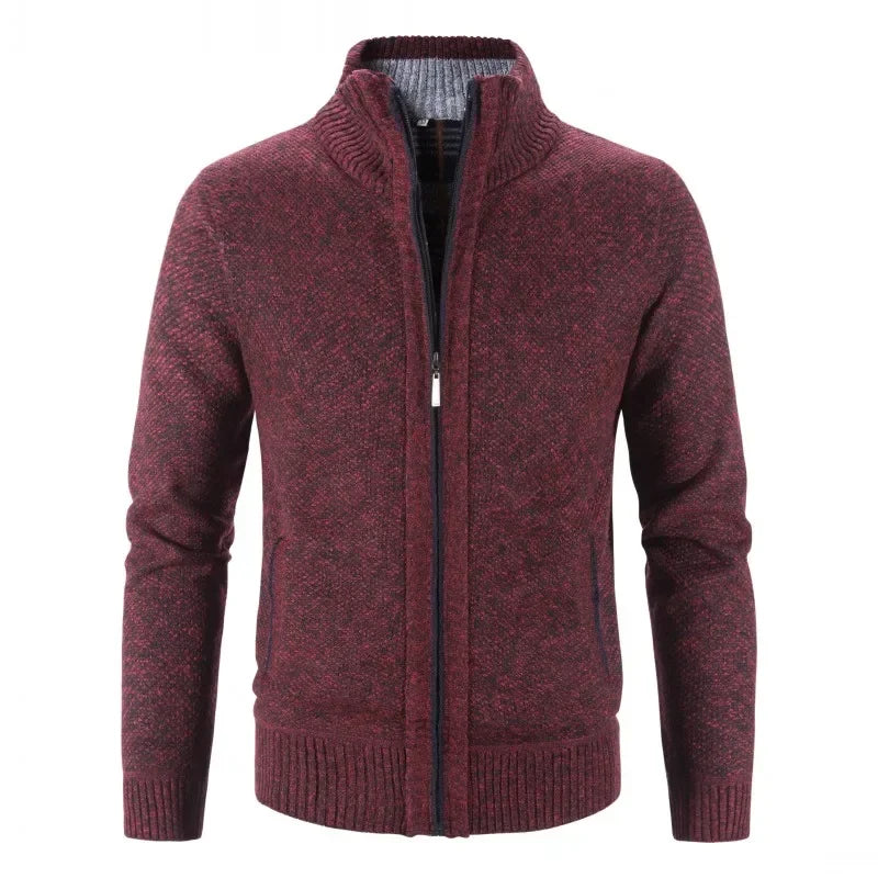 Chaqueta de Punto para Hombre – Forro Fleece, Cremallera Completa, Estilo Smart Casual | Tallas M-4XL