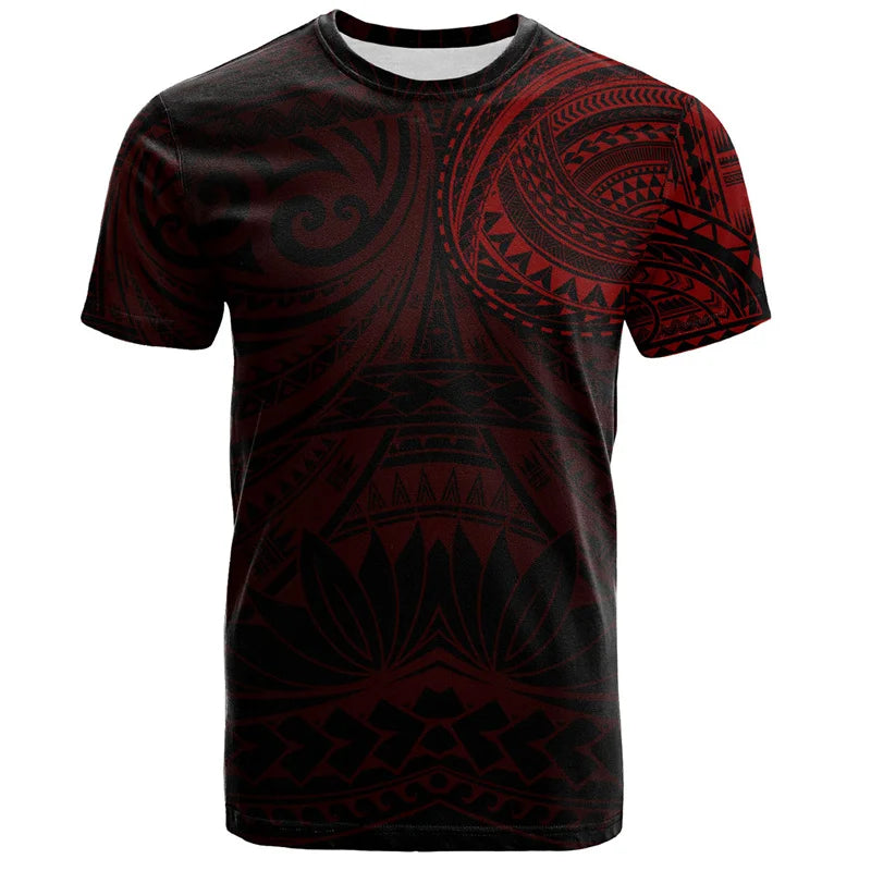 Camiseta Hawaiana 3D Hombre — Estampado Polinesio Manga Corta | Streetwear Verano 2026
