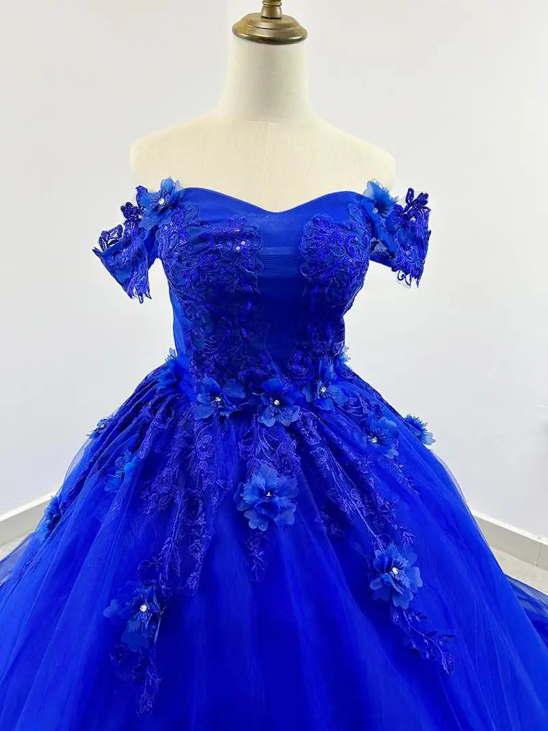 Vestido de Quinceañera Ball Gown con Flores 3D | Fiesta y Graduación