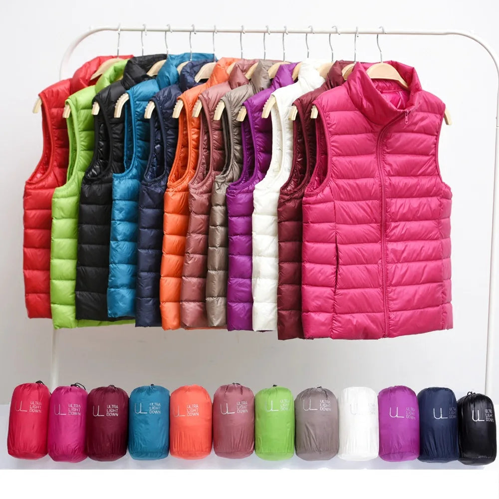 Chaleco Acolchado Ultraligero Sin Mangas para Mujer | Plumón de Pato | 10 Colores