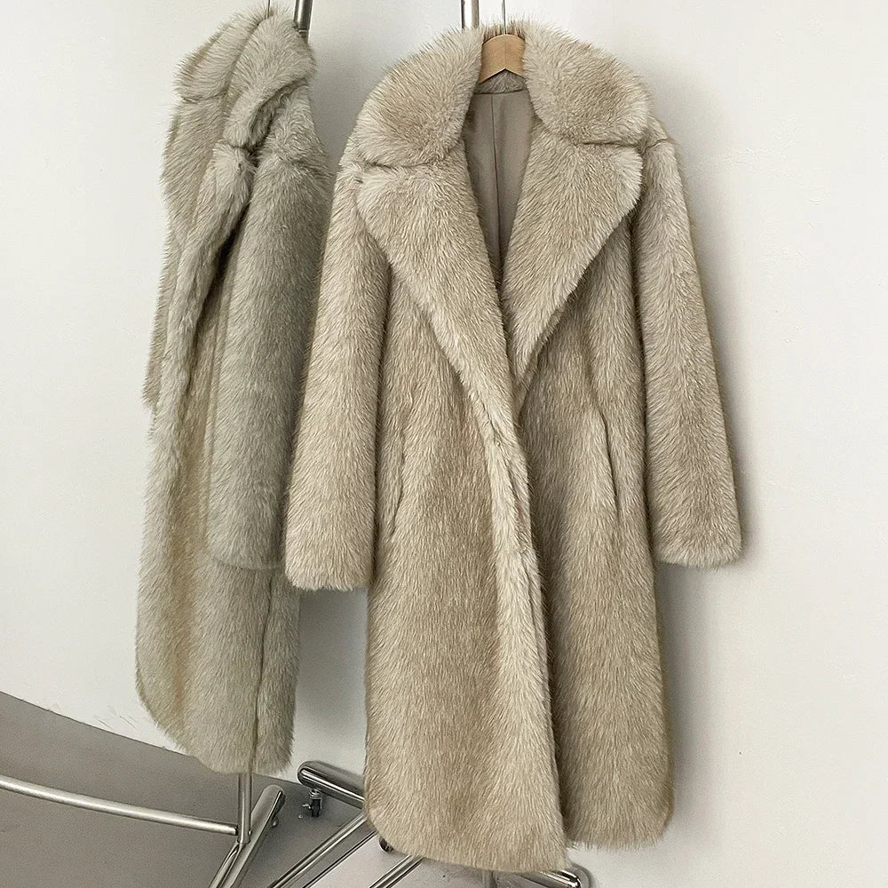 Women's Long Faux Fur Coat — Autumn & Winter