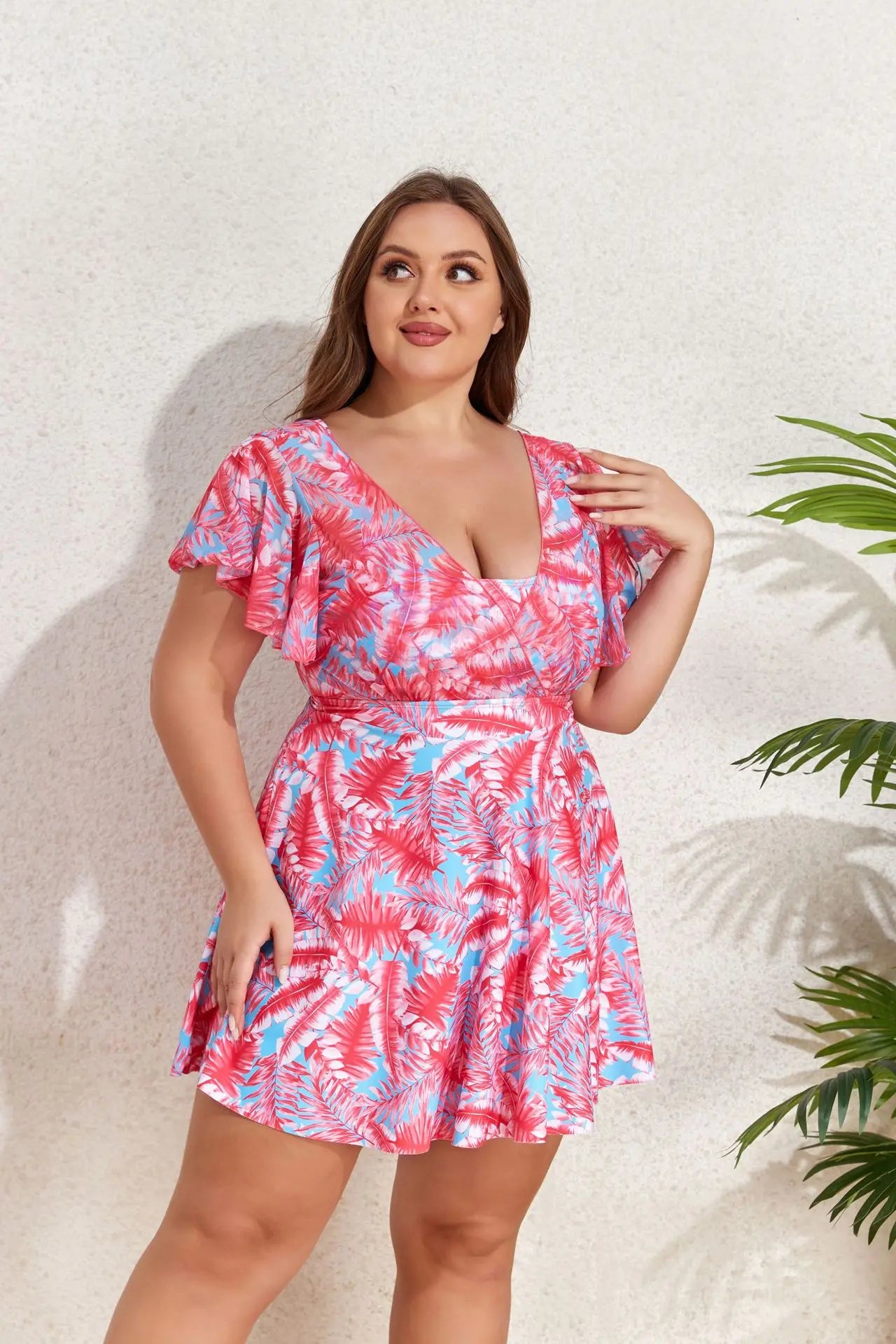 Bañador de Dos Piezas Estilo Vestido | Tallas Grandes 1XL-4XL