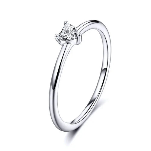 Anillos Delicados de Plata de Ley 925 con Zircón para Mujer — Varios Colores y Tallas
