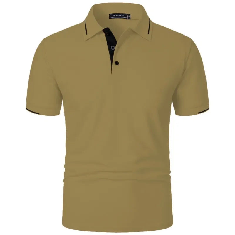 Polo de Manga Corta para Hombre – Camiseta con Botones, Color Liso | Tallas S-XXXL