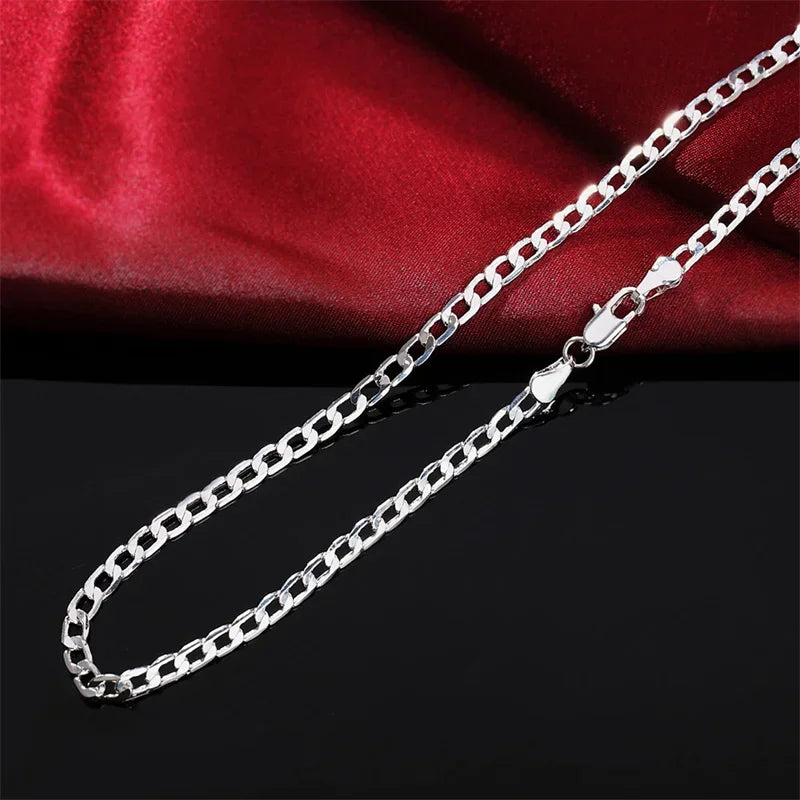 Collar de Plata de Ley 925 – Unisex, Varios Grosores y Longitudes