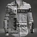 Camisa de Manga Larga para Hombre con Estampado Gótico Vintage – Streetwear Casual, Primavera y Otoño