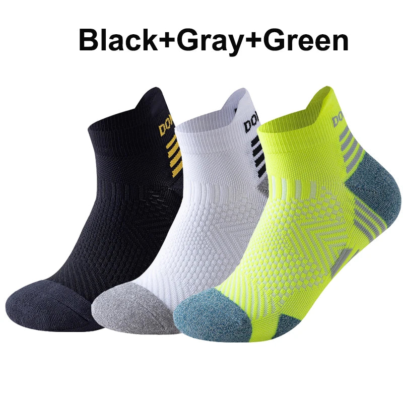 Pack 3 Pares Calcetines Running Marathon | Tobilleros Acolchados | Malla Transpirable | Unisex