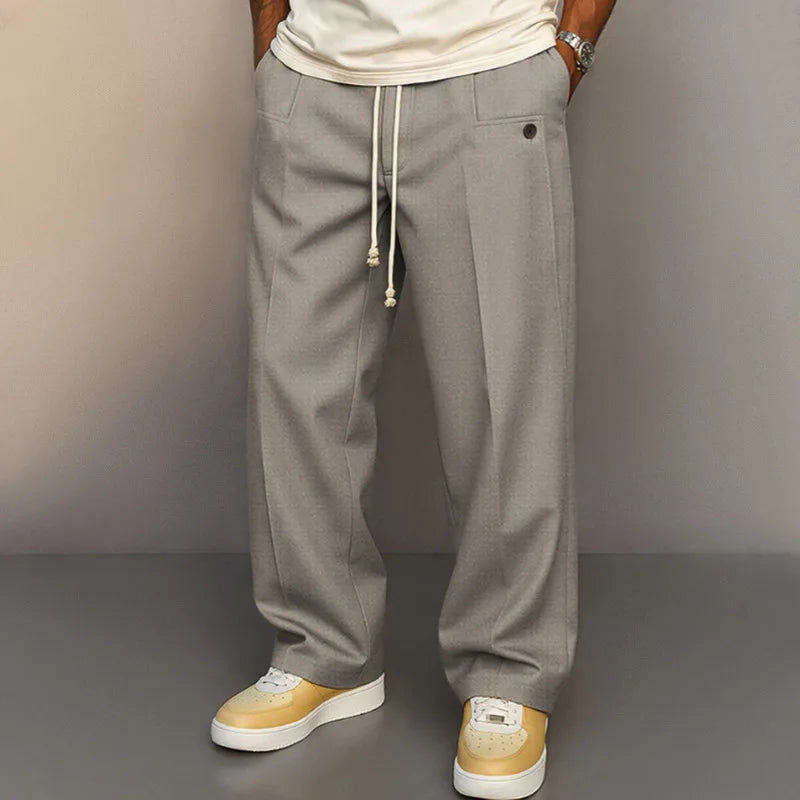 Pantalón Casual Hombre Estilo Urbano | Corte Recto con Botón y Cordón