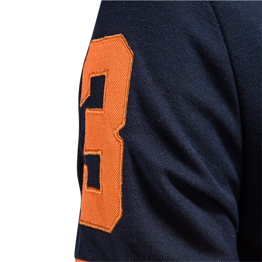 Polo de Manga Corta para Hombre – Bordado Jirafa, Colores en Contraste | Tallas S-XXL
