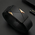 Cinturón de Cuero Elegante para Hombre con Hebilla Automática – PU, Estilo Clásico