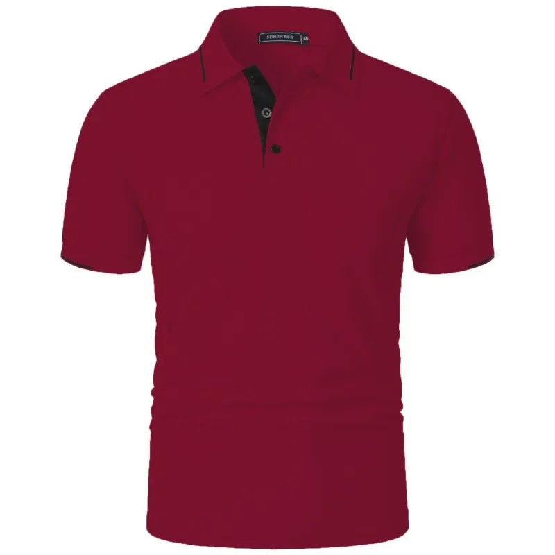 Polo de Manga Corta para Hombre – Camiseta con Botones, Color Liso | Tallas S-XXXL