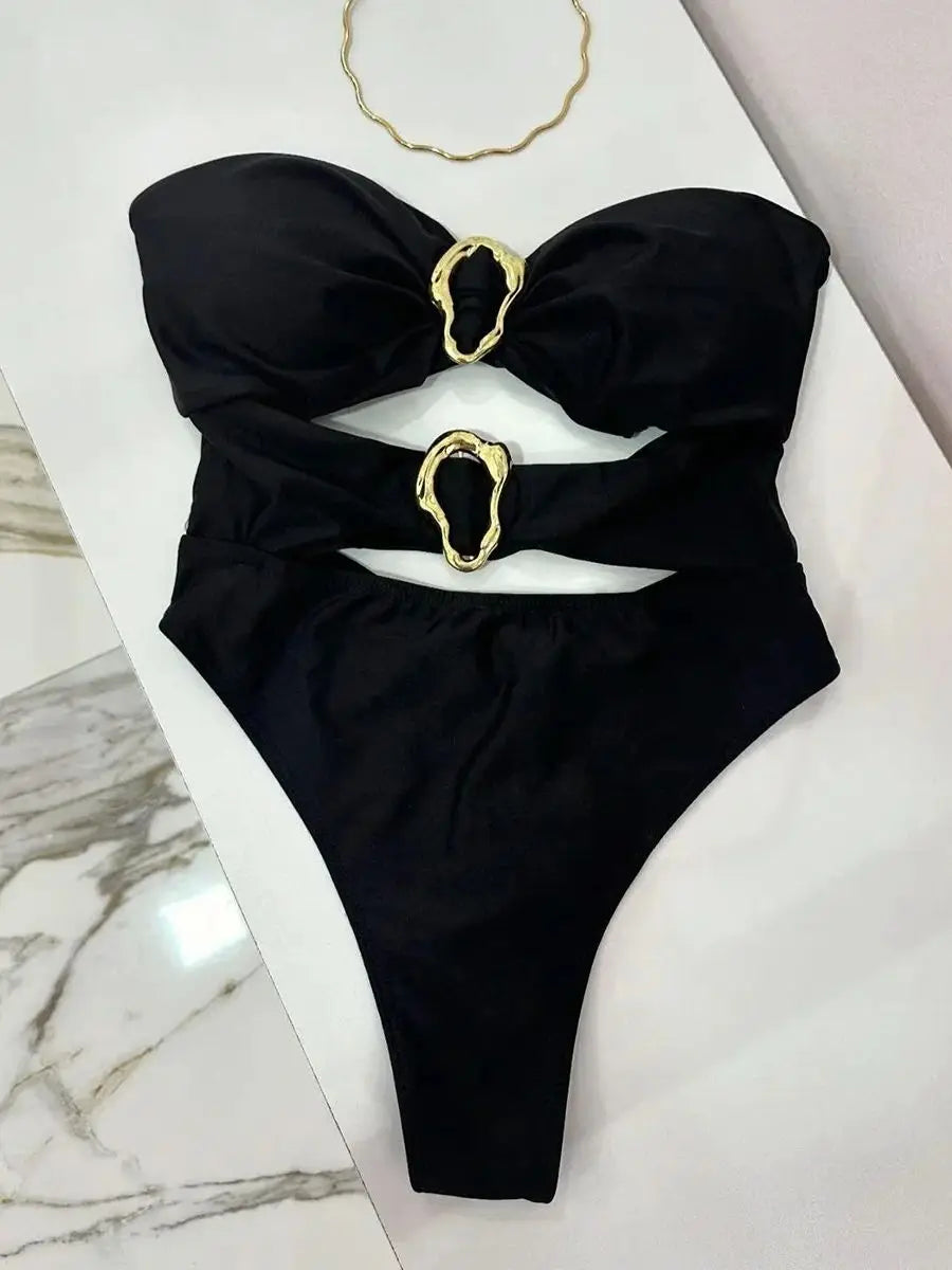 Bañador Sexy de Una Pieza para Mujer | Diseño Anillo Metálico | 6 Colores
