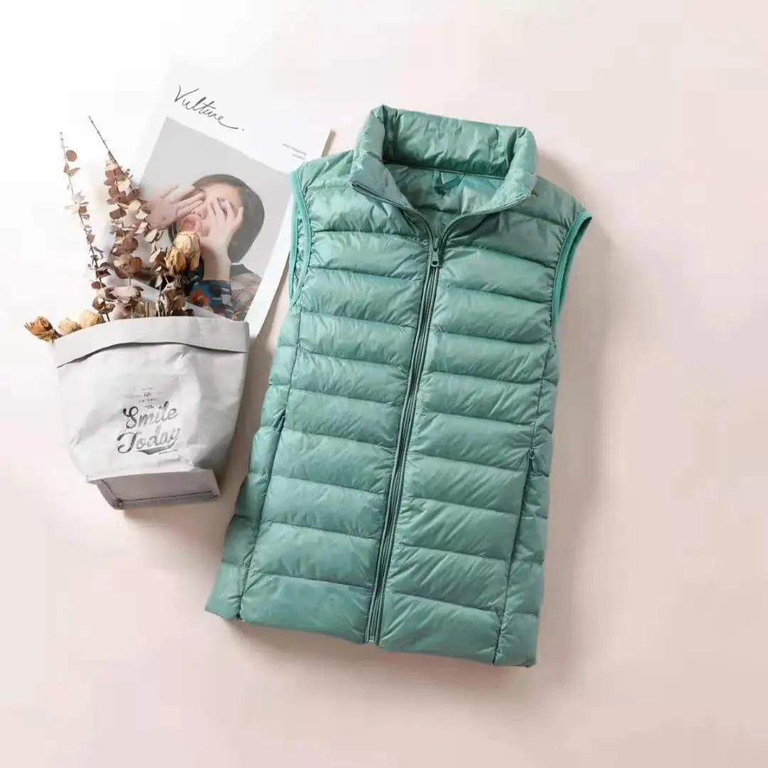 Chaleco Acolchado Ultraligero Sin Mangas para Mujer | Plumón de Pato | 10 Colores