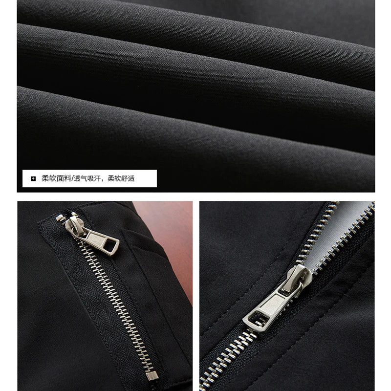 Chaqueta Bomber Slim Fit para Hombre – Manga Larga, Color Liso | Tallas M-6XL
