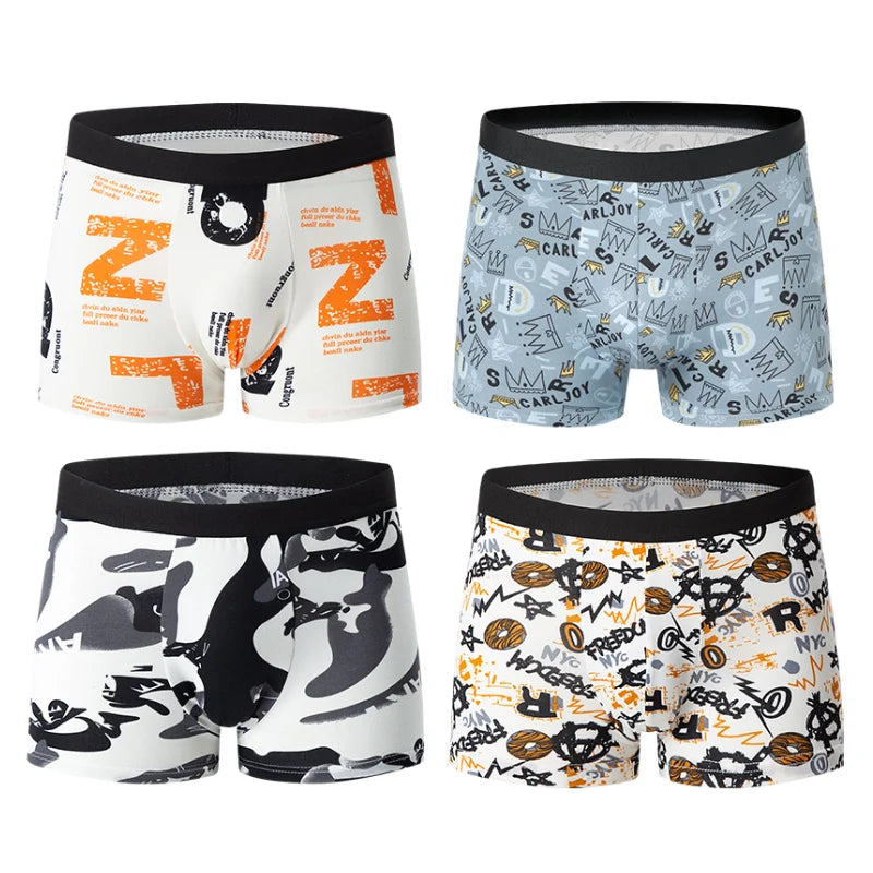Ropa Interior Masculina Sencilla y a la Moda – Pack de 4, 8 o 10 Unidades – Poliéster y Spandex