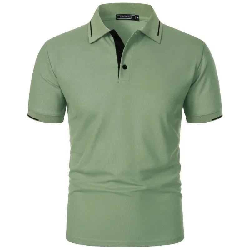 Polo de Manga Corta para Hombre – Camiseta con Botones, Color Liso | Tallas S-XXXL