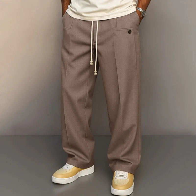 Pantalón Casual Hombre Estilo Urbano | Corte Recto con Botón y Cordón