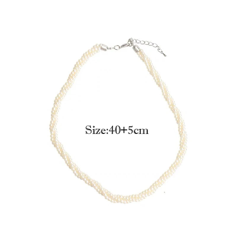 Collar de Perlas de Agua Dulce | Estilo Coreano Vintage | Cadena Clavícula con Colgante de Circón