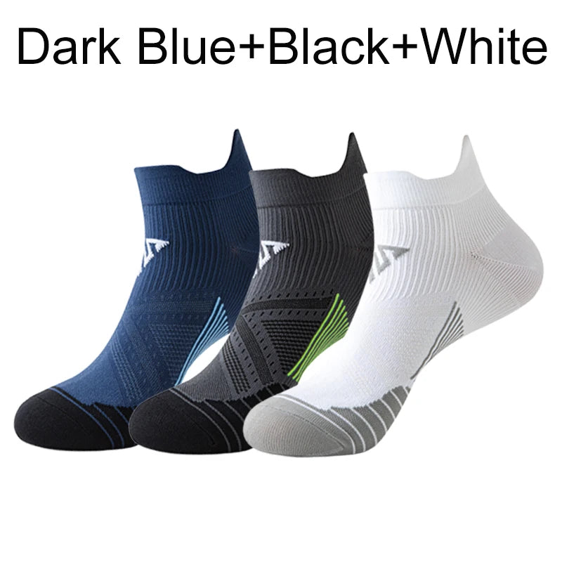 Pack 3 Pares Calcetines Running Marathon | Tobilleros Acolchados | Malla Transpirable | Unisex