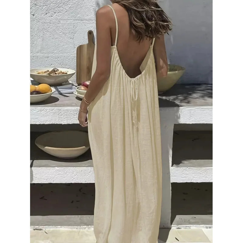 Vestido de Casa Largo Holgado Sin Tirantes | Ropa Cómoda Mujer | 19 Colores