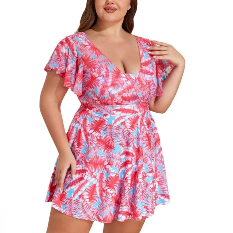 Bañador de Dos Piezas Estilo Vestido | Tallas Grandes 1XL-4XL