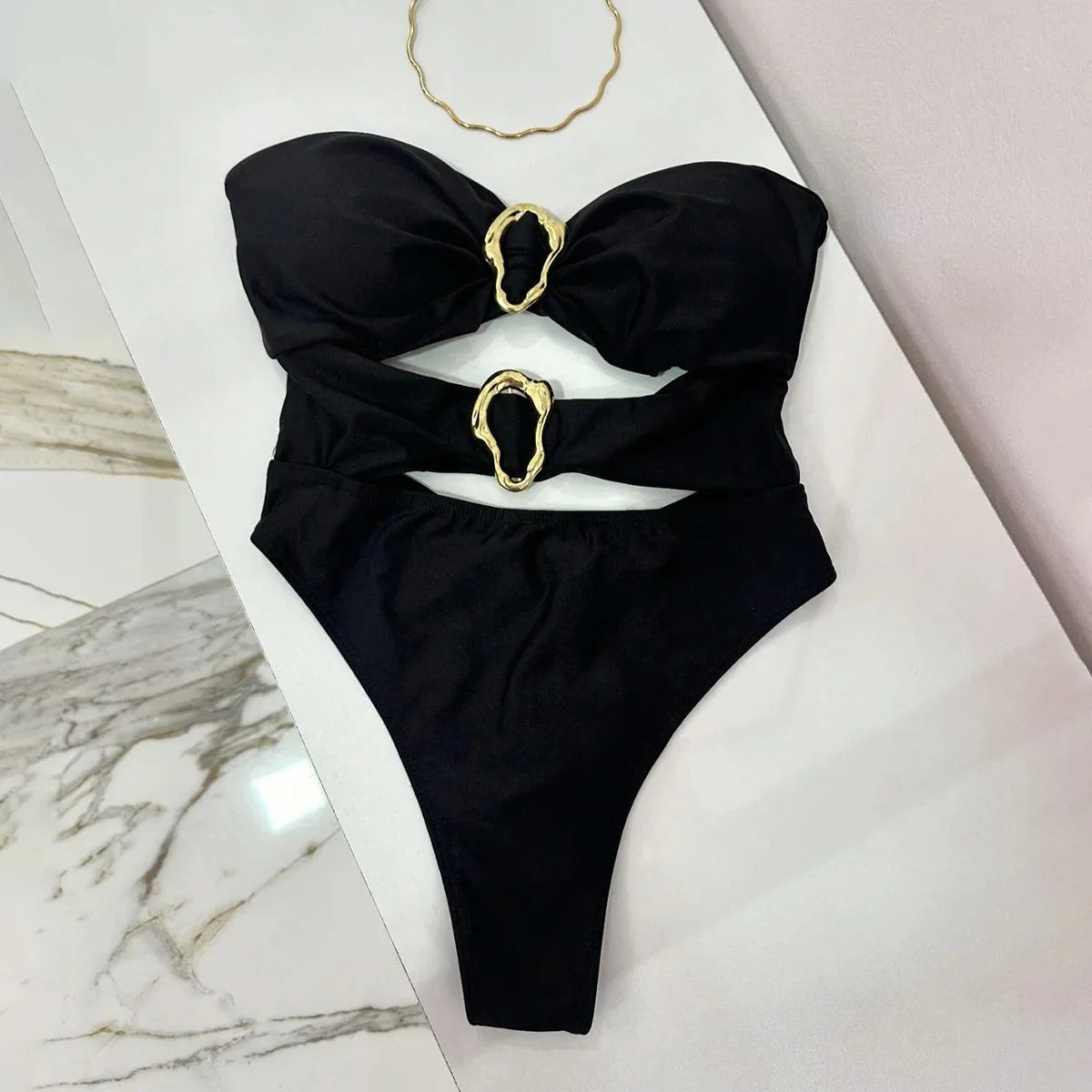 Bañador Sexy de Una Pieza para Mujer | Diseño Anillo Metálico | 6 Colores