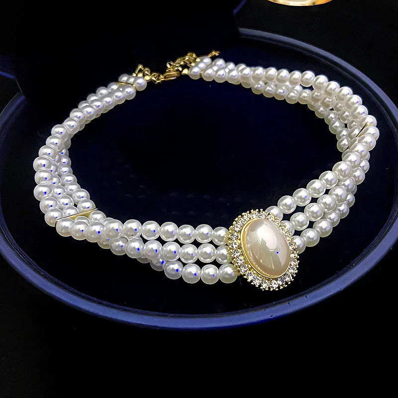 Collar de Perlas de Agua Dulce | Estilo Coreano Vintage | Cadena Clavícula con Colgante de Circón